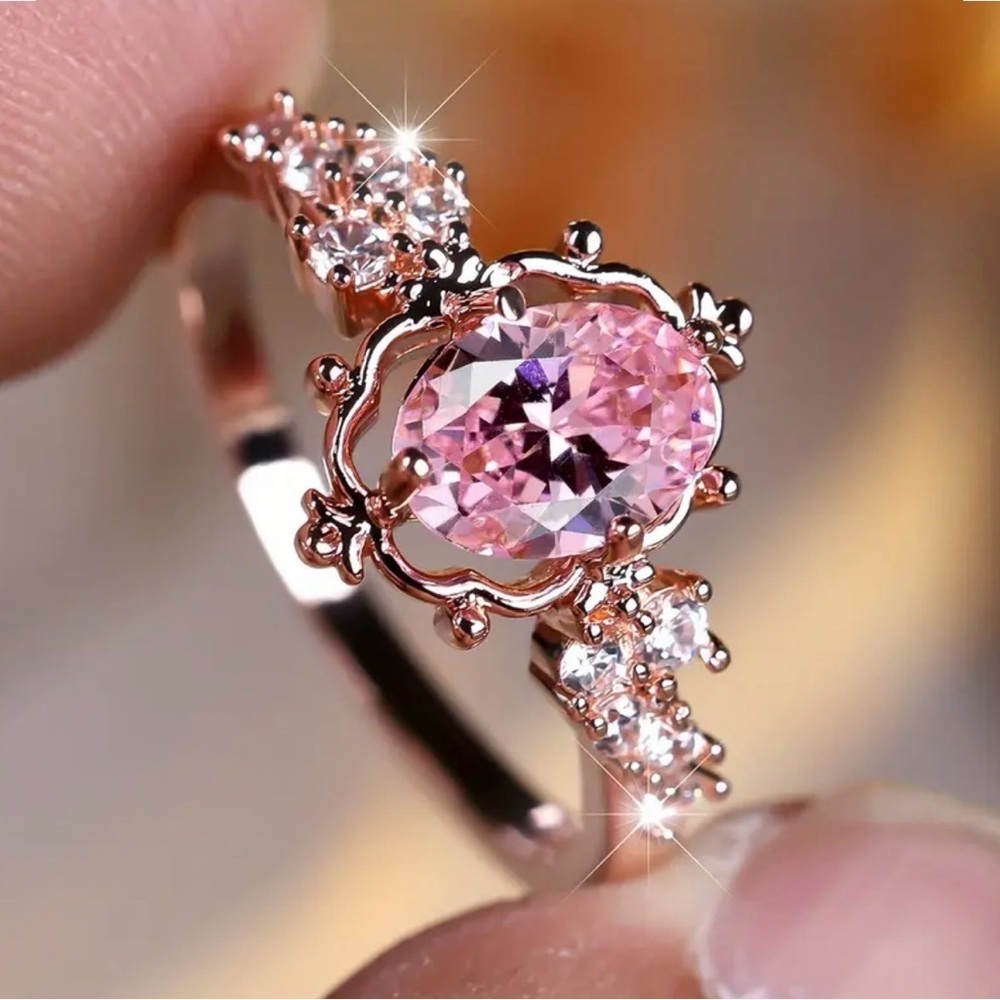 Elegant Pink Gemstone Ring.